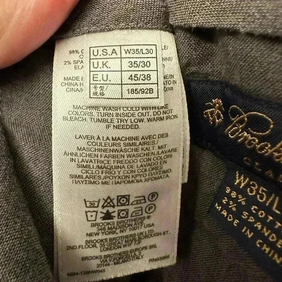 Brooks Brothers Clark Fit Pants Mens 35x28 Corduroy Olive Green 346 VTG Casual - Picture 5 of 8